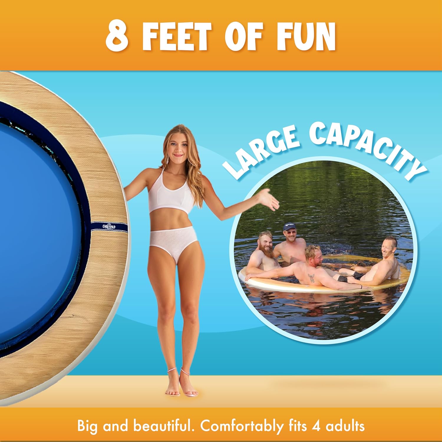 Chillypad Sunbathing Lake Lounger w/Cupholders